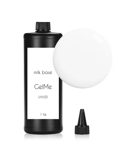 GelMe Baza Mleczna Hybrydowa UV/LED 1000g /1 kg - Wzmocnienie i Perfekcyjna Trwałość