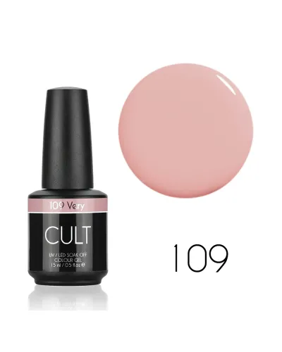Delikatny Pudrowo Różowy Pastelowy Nude Lakier Hybrydowy CULT Colour Gel 15 ml - Very 109