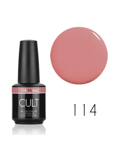 Naturalny Różowy Lakier Hybrydowy CULT Colour Gel 15 ml - Muted 114