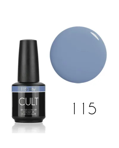Szaro Błękitny Lakier Hybrydowy CULT Colour Gel 15 ml - Why 115
