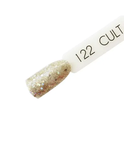 Złoto-Srebrny Brokat Lakier Hybrydowy CULT Colour Gel 15 ml - Holography 122