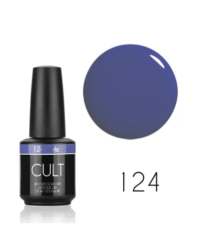 Szaro Niebieski Lakier Hybrydowy CULT Colour Gel 15 ml - Style 124