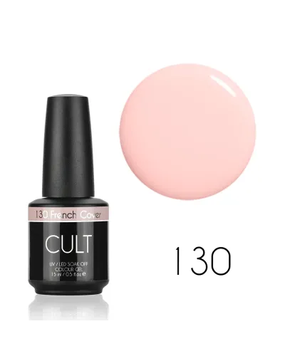 Półprzezroczysty Różowy Lakier Hybrydowy do Manicure Francuskiego CULT Colour Gel 15 ml - French Cover 130