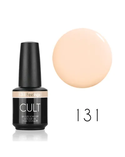 Delikatny Brzoskwiniowy Pastelowy Nude Lakier Hybrydowy CULT Colour Gel 15 ml - Feelings 131