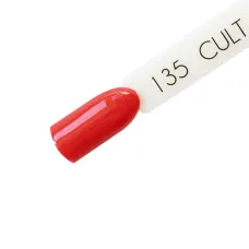 CULT Lakier Hybrydowy Czerwony Brokatowy 15 ml Skarlata 135