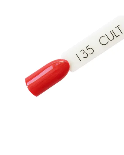 Czerwony Brokatowy Lakier Hybrydowy CULT Colour Gel 15 ml - Skarlata 135