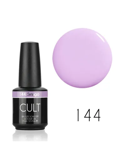 Delikatny Liliowy Lakier Hybrydowy CULT Colour Gel 15 ml - Siringo 144