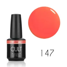 CULT Lakier Hybrydowy Jasny Koralowy Fluorescencyjny, Świecący 15 ml Tropic 147