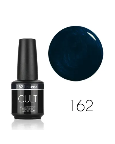 Granatowy Brokatowy Lakier Hybrydowy CULT Colour Gel 15 ml - Universe 162