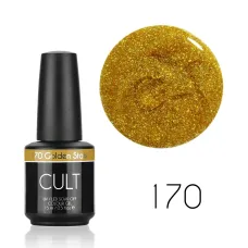 CULT Lakier Hybrydowy Holograficzny Złoty Brokatowy 15 ml Golden Stars 170