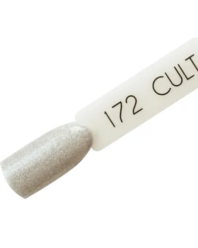 Srebrny Holograficzny Brokatowy Lakier Hybrydowy CULT Colour Gel 15 ml - Silver Sparks 172