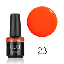 CULT Lakier Hybrydowy Pomarańczowy Fluorescencyjny, Świecący Neonowy 15 ml Go Neon 23