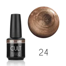 CULT Lakier Hybrydowy Brązowy Brokatowy 15 ml Bongusta 24