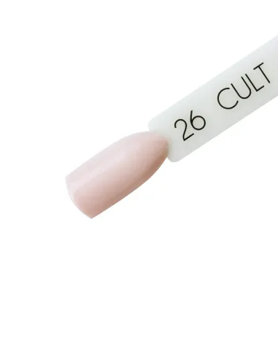 Delikatny Brzoskwiniowy Pastelowy Nude Lakier Hybrydowy CULT 15 ml Tender 26 – Subtelna Elegancja