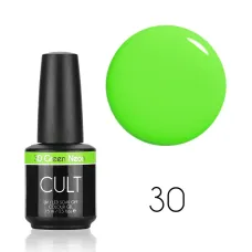 CULT Lakier Hybrydowy Zielony Neonowy Fluorescencyjny, Świecący 15 ml Green Neon 30