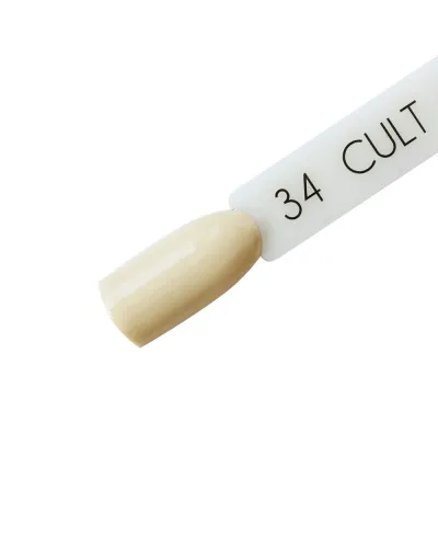 Delikatny Beżowy Cielisty Pastelowy Nude Lakier Hybrydowy CULT 15 ml Delicate 34 – Elegancja w Subtelności