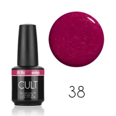 CULT Lakier Hybrydowy Różowo Czerwony Brokatowy 15 ml Raspberries 38