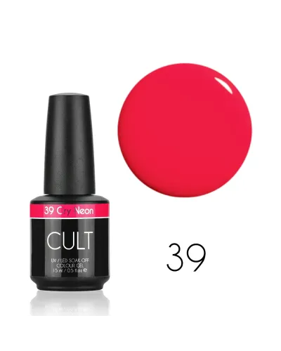 Różowy Neonowy Fluorescencyjny, Świecący  Lakier Hybrydowy CULT 15 ml Cry Neon 39