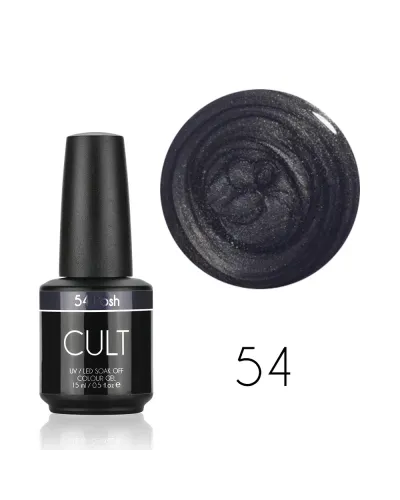 CULT Szary Brokatowy Lakier Hybrydowy 15 ml UV/LED Posh 54