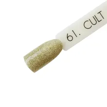 CULT Lakier Hybrydowy Złoty Brokatowy 15 ml Shine 61