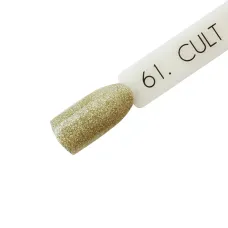 CULT Lakier Hybrydowy Złoty Brokatowy 15 ml Shine 61