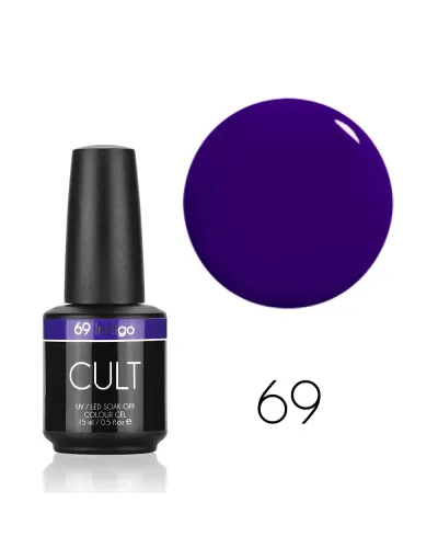 CULT Fioletowo Niebieski Lakier Hybrydowy 15 ml UV/LED Indigo 69