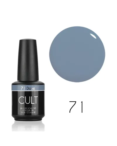 CULT Szaro Błękitny Lakier Hybrydowy 15 ml UV/LED Dove 71