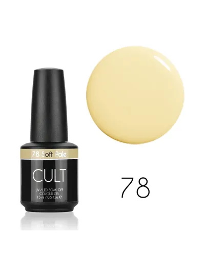 CULT Lakier Hybrydowy Delikatny Żółty Pastelowy Nude 15 ml UV/LED Soft Pale 78