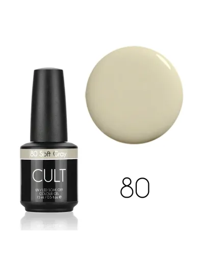 CULT Lakier Hybrydowy Delikatny Szary Pastelowy Nude 15 ml UV/LED Soft Gray 80
