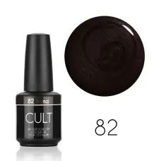 CULT Lakier Hybrydowy Ciemno Brązowy Brokatowy 15 ml Bruna 82