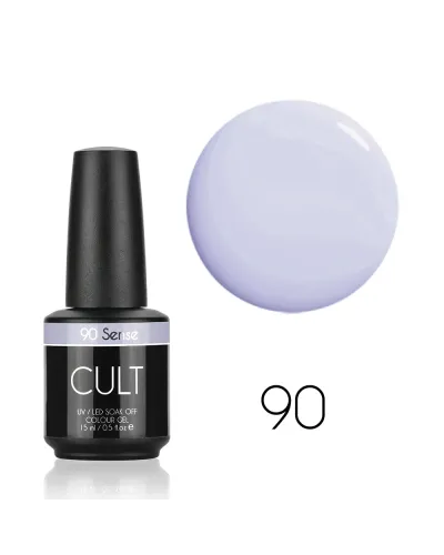 CULT Lakier Hybrydowy Delikatny Liliowy Pastelowy Nude 15 ml UV/LED Sense 90