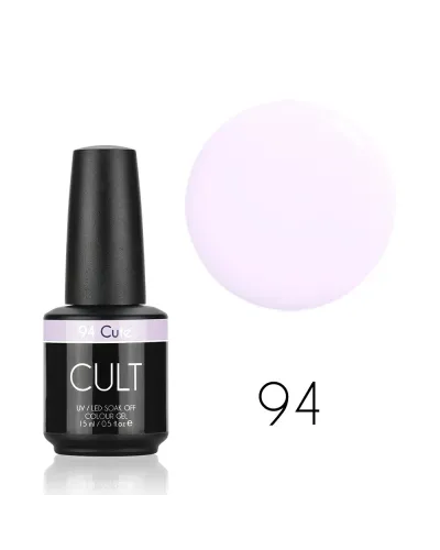 CULT Lakier Hybrydowy Delikatny Liliowy Pastelowy Nude 15 ml UV/LED Cute 94