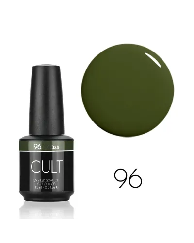 CULT Zielony Trawiasty Khaki Lakier Hybrydowy 15 ml UV/LED Grass 96