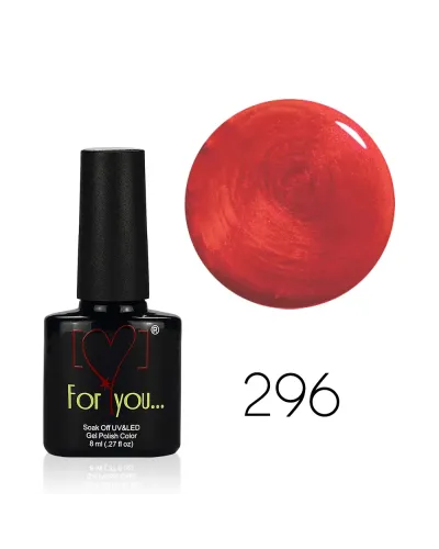Czerwony Brokatowy Lakier Hybrydowy FOR YOU nr 296 – Elegancja i Blask