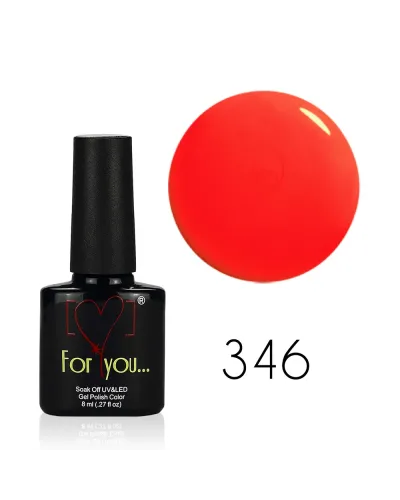 Pomarańczowy Lakier Hybrydowy FOR YOU 8 ml nr 346 - Wyrafinowany Odcień i Najwyższa Jakość