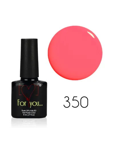 Różowy Lakier Hybrydowy FOR YOU 8 ml nr 350 - Wyrafinowany Odcień i Najwyższa Jakość