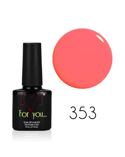 Różowy Lakier Hybrydowy FOR YOU 8 ml nr 353 - Wyrafinowany Odcień i Najwyższa Jakość