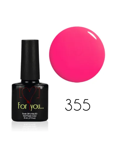 Różowy Lakier Hybrydowy FOR YOU 8 ml nr 355 - Wyrafinowany Odcień i Najwyższa Jakość
