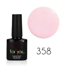 FOR YOU Lakier Hybrydowy Delikatny Liliowy Pastelowy Nude 8 ml nr 358