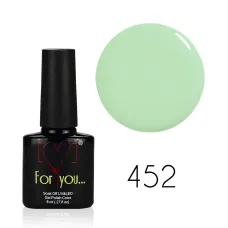 FOR YOU Lakier Hybrydowy Delikatny Zielony Pastelowy Nude 8 ml nr 452