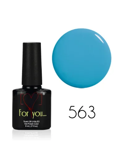 Błękitny Lakier Hybrydowy FOR YOU 8 ml nr 563 – Szykowny Odcień i Najwyższa Jakość