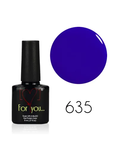 Jasno Niebieski Lakier Hybrydowy FOR YOU 8 ml nr 635 – Wyrafinowany i Trwały Manicure