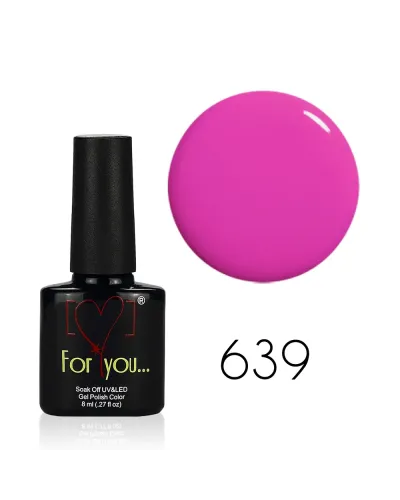Różowy Lakier Hybrydowy FOR YOU 8 ml nr 639 – Wyrafinowany Kolor i Najwyższa Jakość