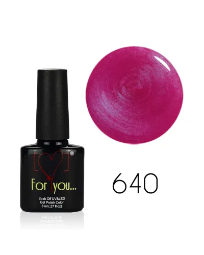 Lawendowy Perłowy Lakier Hybrydowy FOR YOU 8 ml nr 640 – Elegancja i Trwałość w Jednym Produkcie