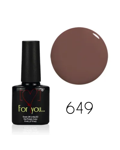 Przygaszony ŚliwkowyLakier Hybrydowy FOR YOU 8 ml nr 649 – Elegancja i Trwałość na Wyciągnięcie Ręki
