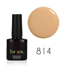 FOR YOU Lakier Hybrydowy Delikatny Beżowy Cielisty Pastelowy Nude 8 ml nr 814