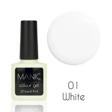 MANIC Idealnie Biały Lakier Hybrydowy do Frencha 8 ml White 01