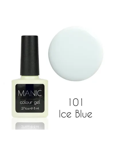 Delikatny Błękitny Pastelowy Nude Lakier Hybrydowy MANIC Ice Blue 101 – Wyrafinowany Wybór Profesjonalistów