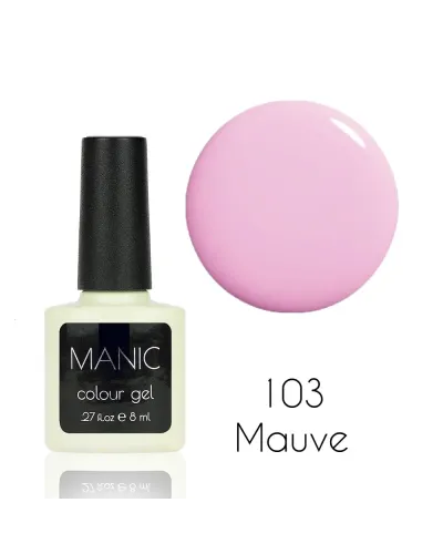 Delikatny Różowy Pastelowy Nude Lakier Hybrydowy MANIC Mauve 103 – Wyrafinowana Trwałość i Szykowny Odcień
