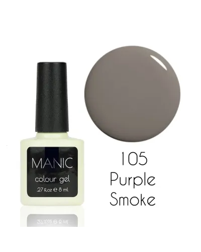Fioletowo-Szary Lakier Hybrydowy MANIC Purple Smoke 105 – Elegancja i Wyrafinowanie
